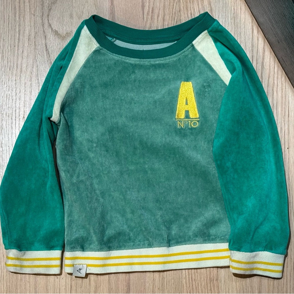 Alba of Denmark Green Velour sz 104 (4) Sweatshirt Pullover